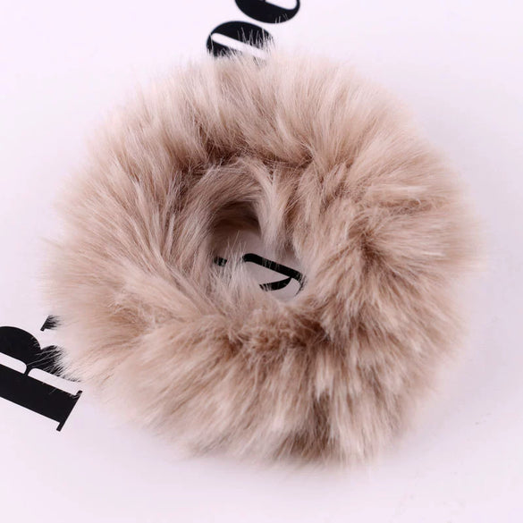 Hair Tie Headwear Imitation Rabbit Hair Solid Color Plush Fur Ball Handmade