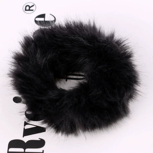 Hair Tie Headwear Imitation Rabbit Hair Solid Color Plush Fur Ball Handmade