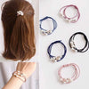 Hair Tie Pearl Hairband Elastic Band Mixed Material Handmade Simple Hair Accessory For Women