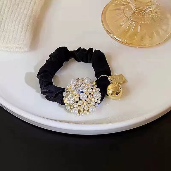 Hair Tie Pearl Handmade Camellia Flower Style For Women