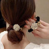 Hair Tie Pearl Handmade Camellia Flower Style For Women