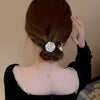 Hair Tie Pearl Handmade Camellia Flower Style For Women