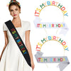 Hairband And Crown Set For Girls Birthday Zinc Alloy And Glitter Cloth Electroplated And Hot Stamped Characters