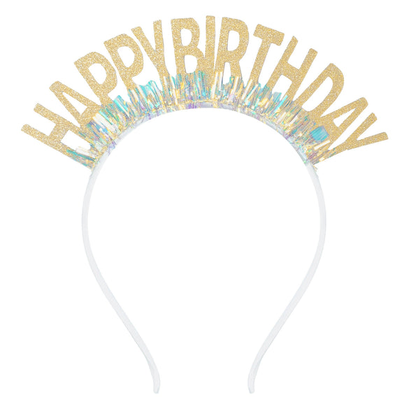 Hairband Gold Powder Cut Unisex Birthday Letters Numbers Text Hair Accessories