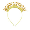 Hairband Gold Powder Cut Unisex Birthday Letters Numbers Text Hair Accessories