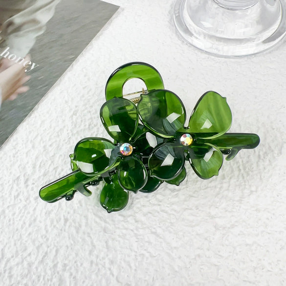 Hairpin Acetic Acid Material Diamond Decoration Sweet Style Flower Design For Women