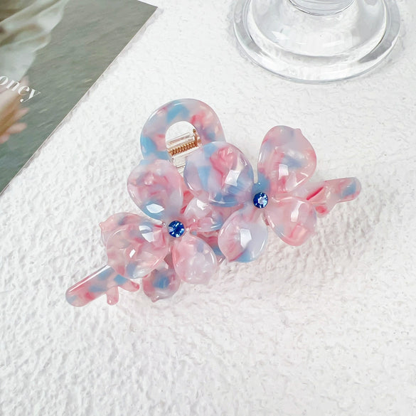 Hairpin Acetic Acid Material Diamond Decoration Sweet Style Flower Design For Women