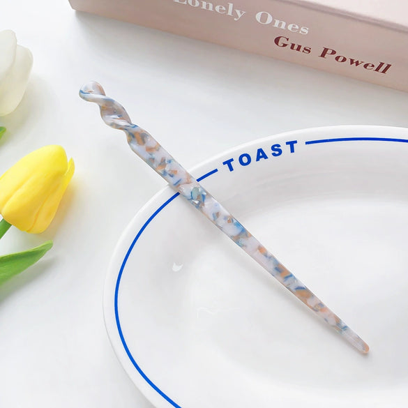 Hairpin Acetic Acid Plate Retro Spiral Pattern Hair Accessories