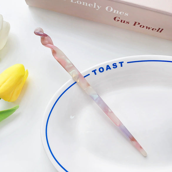 Hairpin Acetic Acid Plate Retro Spiral Pattern Hair Accessories