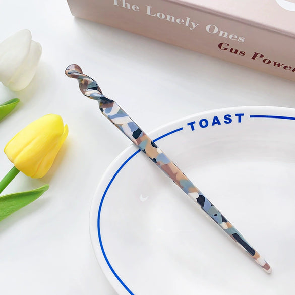 Hairpin Acetic Acid Plate Retro Spiral Pattern Hair Accessories