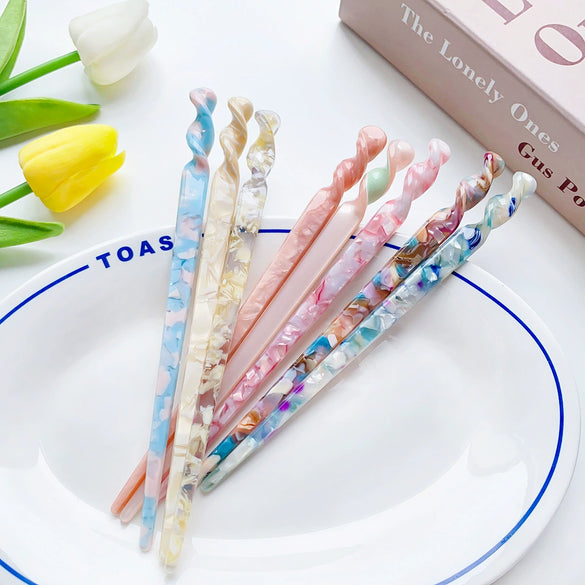 Hairpin Acetic Acid Plate Retro Spiral Pattern Hair Accessories