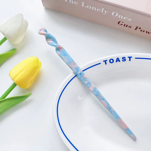 Hairpin Acetic Acid Plate Retro Spiral Pattern Hair Accessories