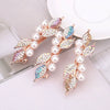 Hairpin Alloy Electroplating Three Layer Electroplating Bow Rhinestone Women's Hair Accessories