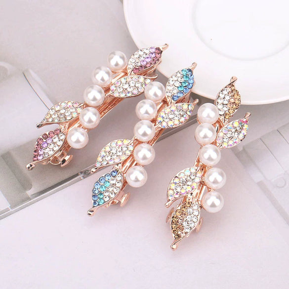 Hairpin Alloy Electroplating Three Layer Electroplating Bow Rhinestone Women's Hair Accessories