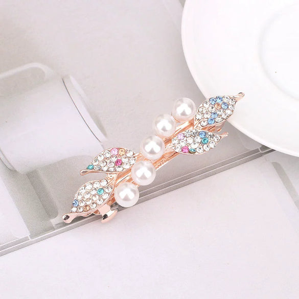 Hairpin Alloy Electroplating Three Layer Electroplating Bow Rhinestone Women's Hair Accessories