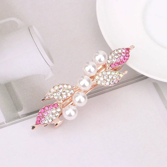 Hairpin Alloy Electroplating Three Layer Electroplating Bow Rhinestone Women's Hair Accessories