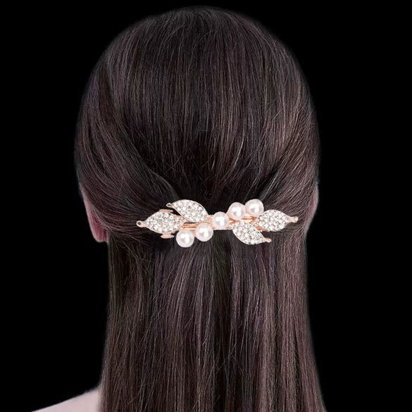 Hairpin Alloy Electroplating Three Layer Electroplating Bow Rhinestone Women's Hair Accessories