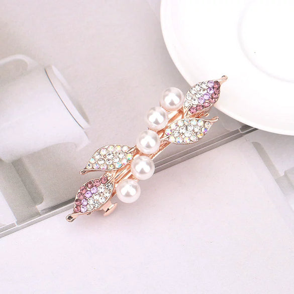 Hairpin Alloy Electroplating Three Layer Electroplating Bow Rhinestone Women's Hair Accessories