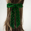 Hairpin Cloth Geometric Diamond Spring Clip Doublelayer Bow Fashionable Ladylike Hair Accessory