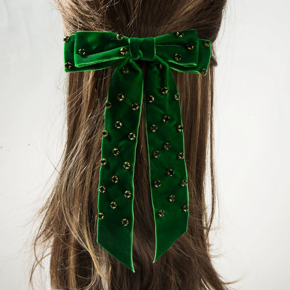 Hairpin Cloth Geometric Diamond Spring Clip Doublelayer Bow Fashionable Ladylike Hair Accessory
