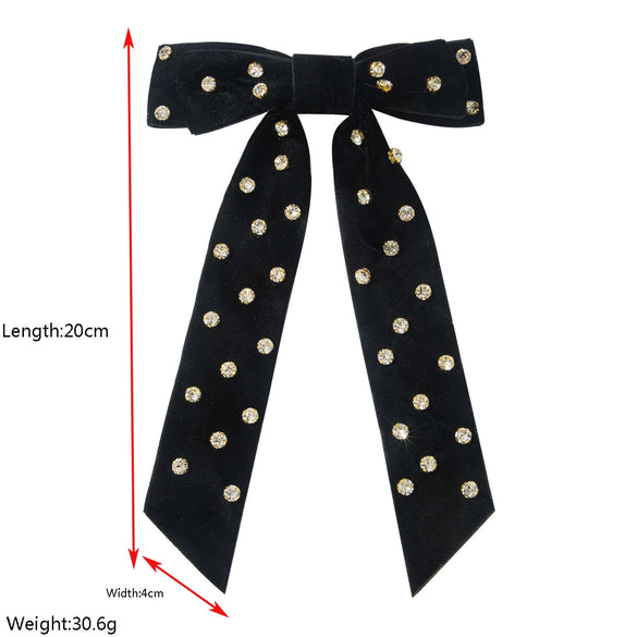 Hairpin Cloth Geometric Diamond Spring Clip Doublelayer Bow Fashionable Ladylike Hair Accessory