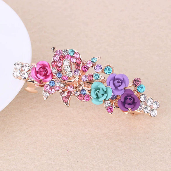 Hairpin Ladies Diecast Rhinestone Electroplated Top Clip Jewelry