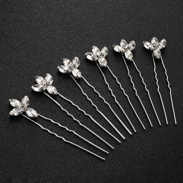 Hairpin Rhinestone Drop Shape Hair Jewelry