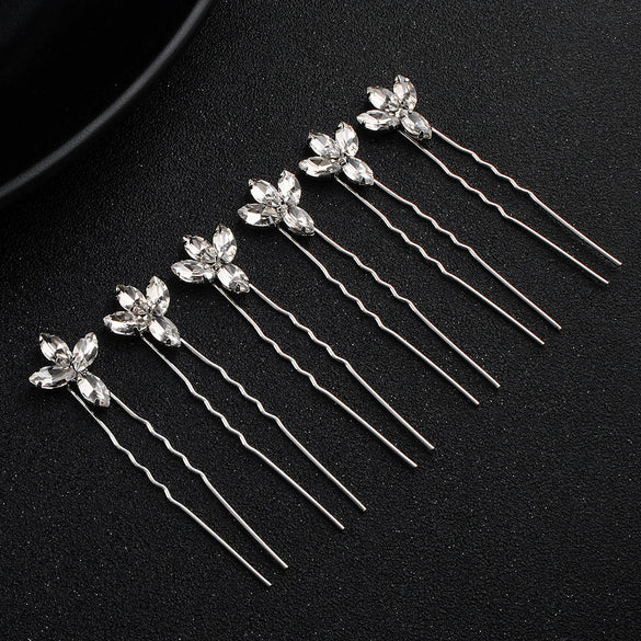 Hairpin Rhinestone Drop Shape Hair Jewelry