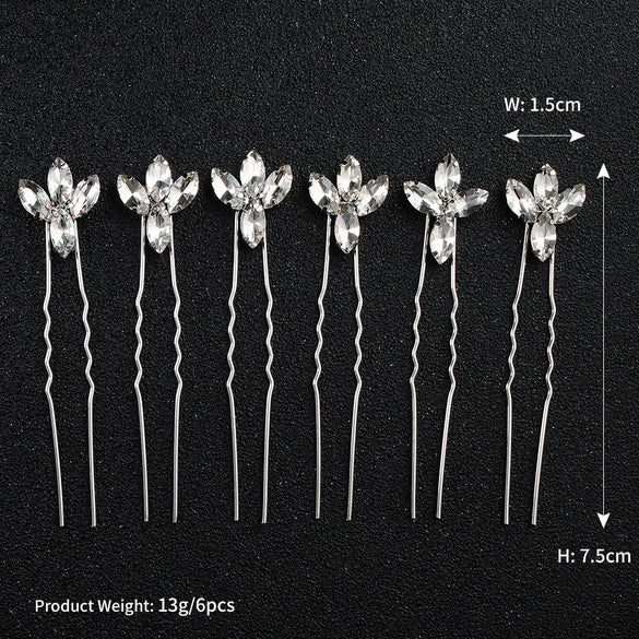 Hairpin Rhinestone Drop Shape Hair Jewelry