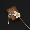 Hairpin Sandalwood Pearl Geometric Retro Handmade
