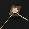 Hairpin Sandalwood Pearl Geometric Retro Handmade
