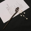 Hairpin Sandalwood Pearl Geometric Retro Handmade
