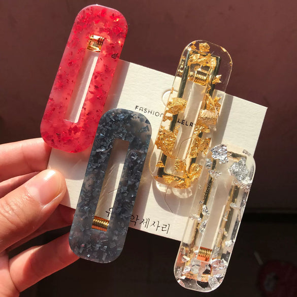 Hairpin Side Clip Acetate Acrylic Handmade Fashion Geometric Women's Hair Accessories