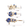 Hairpin Side Clip Metal Inlaid With Gold Starry Sky Wings Design For Girls