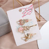 Hairpin Side Clip Metal Inlaid With Gold Starry Sky Wings Design For Girls