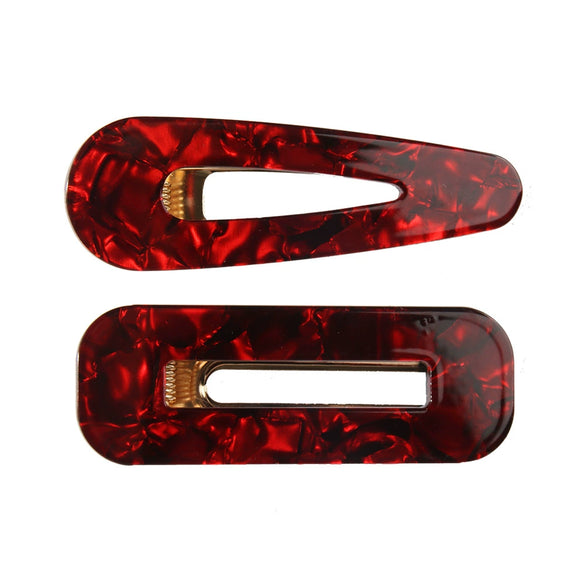 Hairpin Side Clip Set Acetate Plate Acrylic Resin Electroplating Minimalist Geometric Hair Accessories