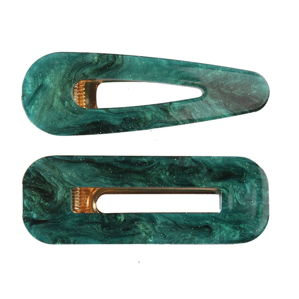 Hairpin Side Clip Set Acetate Plate Acrylic Resin Electroplating Minimalist Geometric Hair Accessories