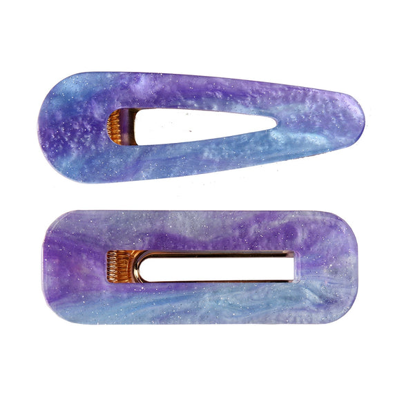 Hairpin Side Clip Set Acetate Plate Acrylic Resin Electroplating Minimalist Geometric Hair Accessories
