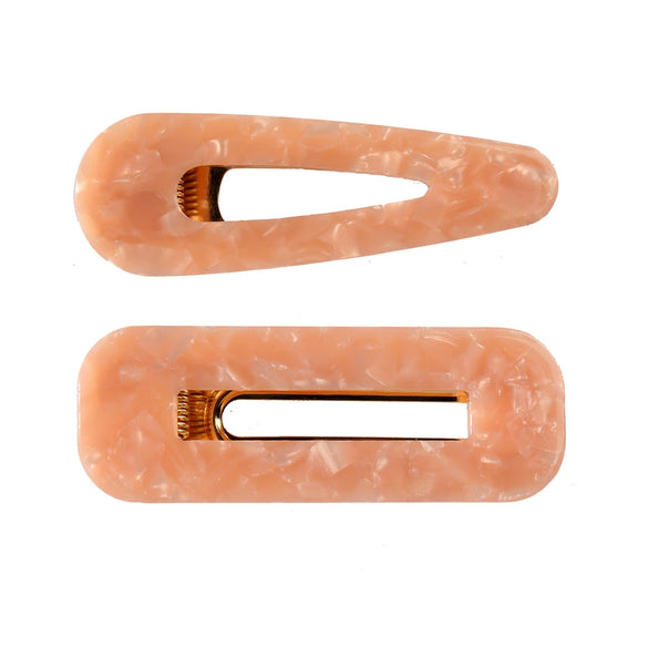 Hairpin Side Clip Set Acetate Plate Acrylic Resin Electroplating Minimalist Geometric Hair Accessories