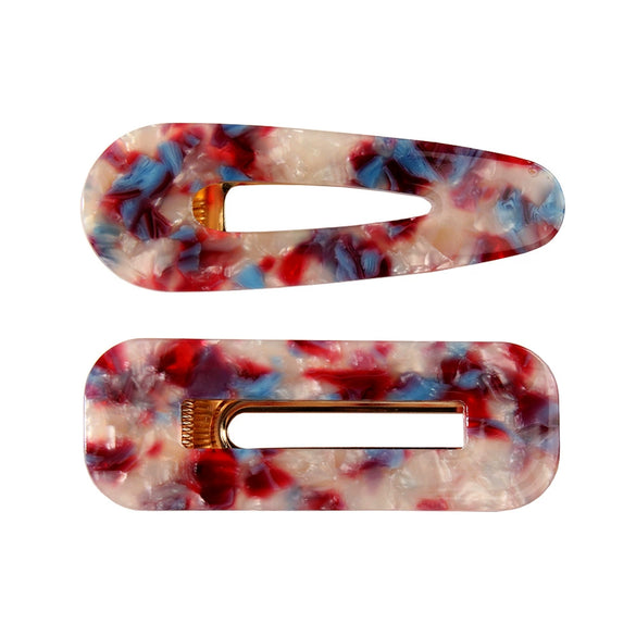 Hairpin Side Clip Set Acetate Plate Acrylic Resin Electroplating Minimalist Geometric Hair Accessories