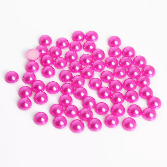 Half Face Hair Accessories Abs Imitation Pearl Semicircle Flat Bottom Diy Handmade Bow
