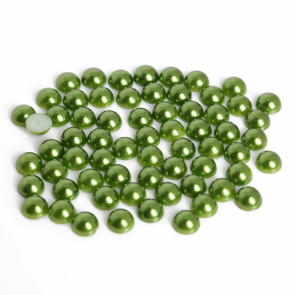 Half Face Hair Accessories Abs Imitation Pearl Semicircle Flat Bottom Diy Handmade Bow