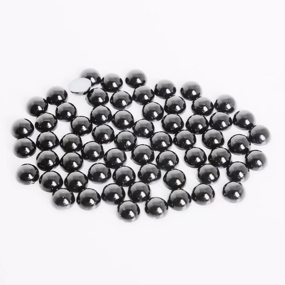 Half Face Hair Accessories Abs Imitation Pearl Semicircle Flat Bottom Diy Handmade Bow