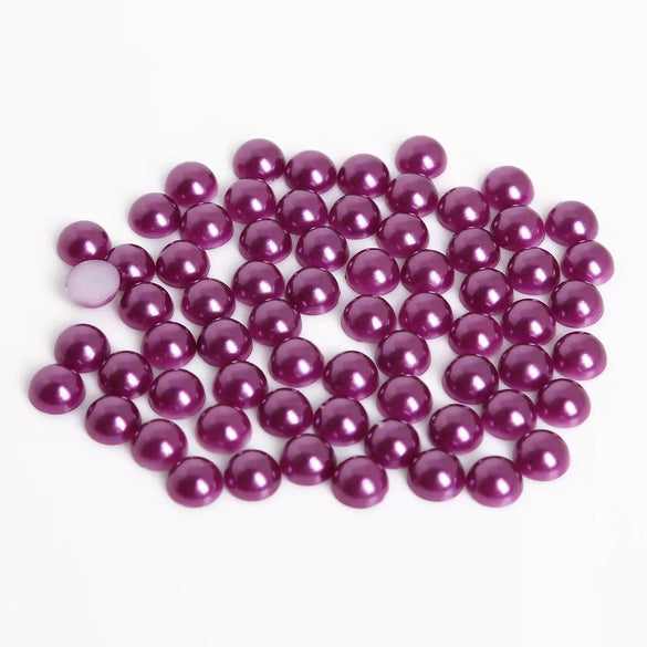 Half Face Hair Accessories Abs Imitation Pearl Semicircle Flat Bottom Diy Handmade Bow