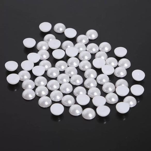 Half Face Hair Accessories Abs Imitation Pearl Semicircle Flat Bottom Diy Handmade Bow