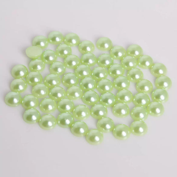 Half Face Hair Accessories Abs Imitation Pearl Semicircle Flat Bottom Diy Handmade Bow