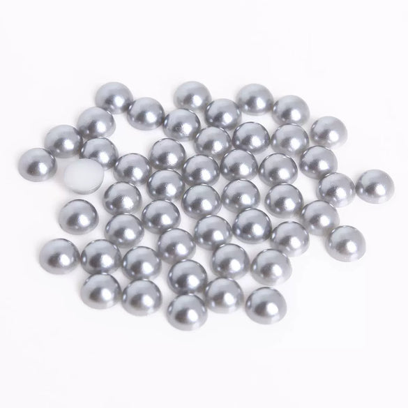 Half Face Hair Accessories Abs Imitation Pearl Semicircle Flat Bottom Diy Handmade Bow