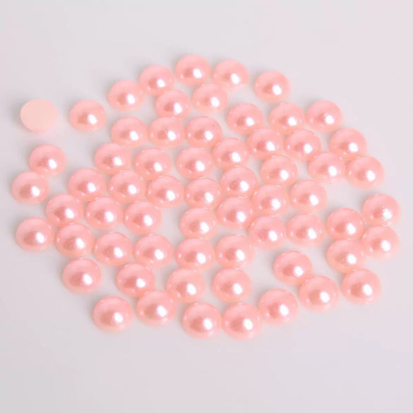 Half Face Hair Accessories Abs Imitation Pearl Semicircle Flat Bottom Diy Handmade Bow