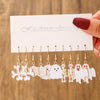 Halloween Alloy Drop Earrings With White Ghost Design For Women