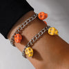 Halloween Alloy Geometric Oil Drop Pumpkin Anklet Beaded Foot Ornament